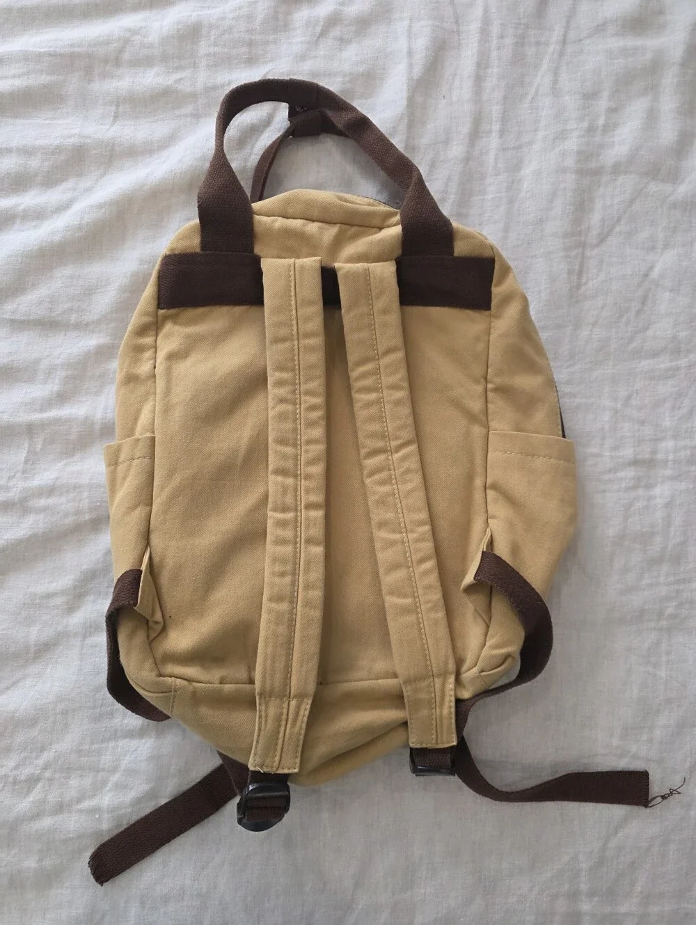 Luofanni College Mustard Yellow Canvas Backpack Korean Fashion School Bag